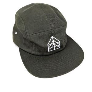 AS Colour Runners Style Flat Brim Hat Dark Sage Green Geometric Adjustable Finn